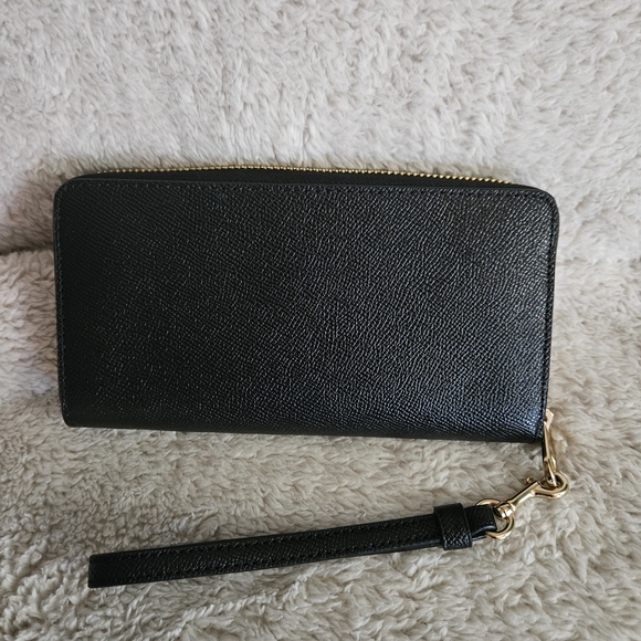Coach Black Wristlet with Gold Accents - Picture 4 of 7